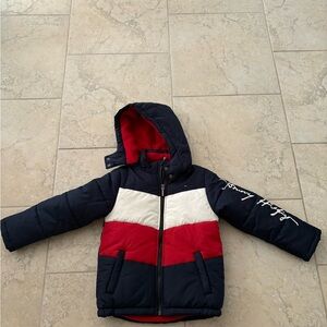 Tommy Hilfiger Red, Navy, and White Hooded Jacket